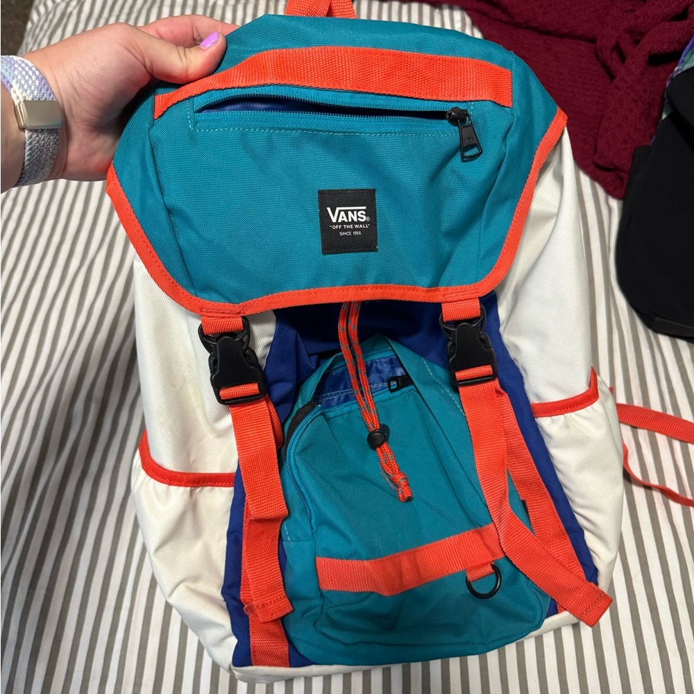 Vans Turquoise and Coral Backpack